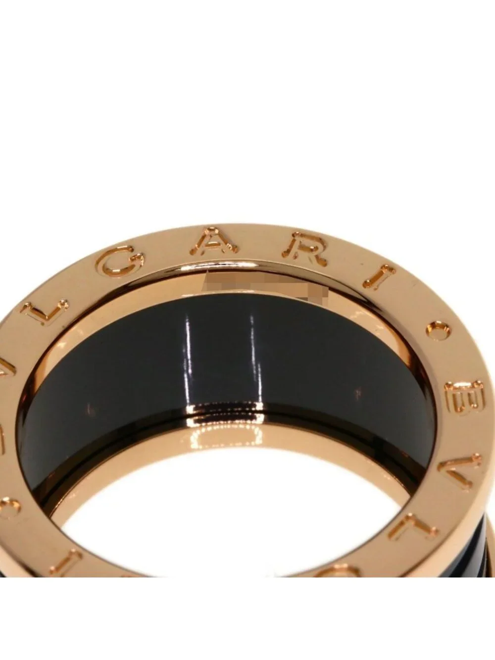 Bvlgari Band Ceramic 53 Ring 18k Pink Gold